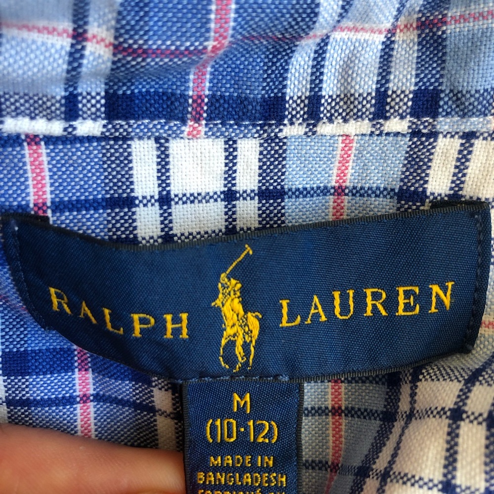 Boys ralph lauren button down shirt size 10-12